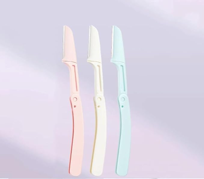 [Aesthetic Design] Folding Eyebrow Trimmer Set, a Must - have for Beginners, Anti - scratch Stainless - steel Women's Razor with Protective Net