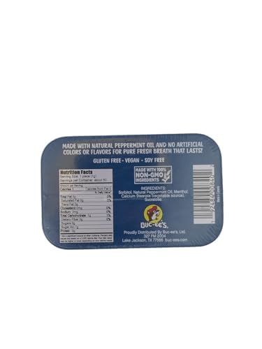 Buc-ee's Gluten Free & Sugar Free Mints - 50 mints Tin Can, Pack of 6 (Peppermint)