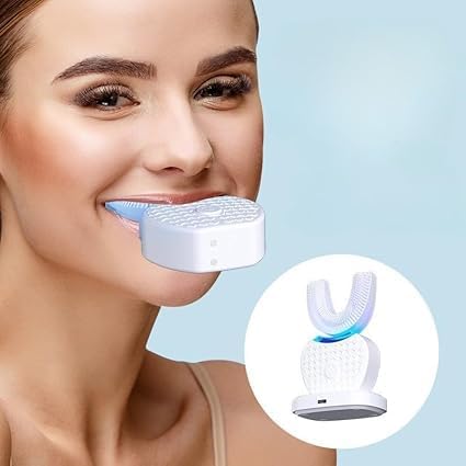 Scandinavian Smiles U-Shaped Toothbrush,Electric Toothbrush for Adults,360°Teeth Whitening Dental Tooth Cleaner (1 Replacement Brush Head)
