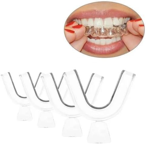 4Pcs Transparent Mouth Guard Silicone Grinding Guard Teeth,Bleaching Trays,Whitening Tray Sleeping Gum Shield for Sports Bruxism Bite Guard Easy to Use,Teeth Grinding Guards,Health Oral Care