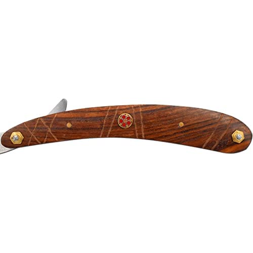 Straight Razor | Straight Edge-Razor Red Wood & Bone Handle- Sharp | High Hardness Stainless Steel Cutthroat Straight Edge Blade | Barber Razor (221)