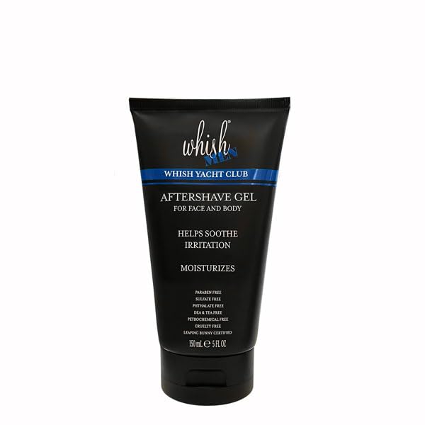 Whish Men's Yacht Club Aftershave Gel - Soothing, Organic, Non-Drying, Alcohol-Free, Prevents Ingrown Hairs - 5 Fl Oz (Pack of 1)
