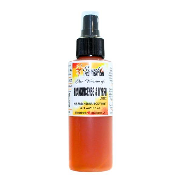 Scents & Inspiration Frankincense & Myrrh Air Freshener/Body Mist Unisex Fragrances | Travel Size | 2 Fl. Oz