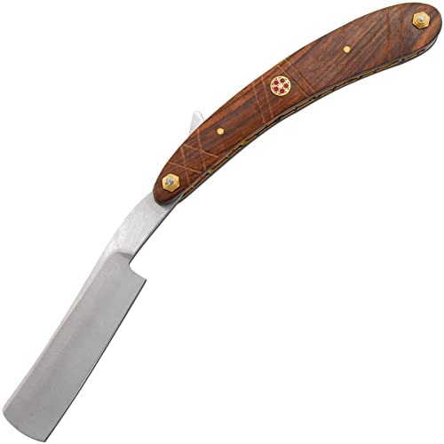 Straight Razor | Straight Edge-Razor Red Wood & Bone Handle- Sharp | High Hardness Stainless Steel Cutthroat Straight Edge Blade | Barber Razor (221)