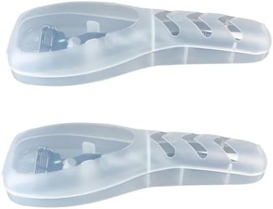 2Pcs Clear Travel Razor Case - Portable Shaver Protector for Men, Universal Fit Manual and Electric Shavers, Transparent Compact Organizer with Locking Clips, Toiletry Bag Storage Accessories
