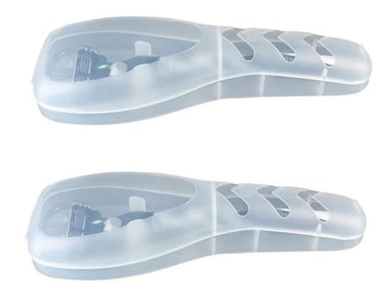2Pcs Transparent Portable Travel Men Manual Razor Protector Plastic Box Cover Container Storage Shaver Holder Protector Case Organizer,Electric Shavers, Men's Electric Shaver Accessories