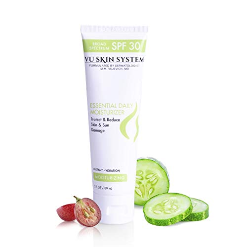 Essential Daily Moisturizer with SPF 30 – Doctor Formulated Facial Moisturizer with Cucumber and Grape Seed Extracts Hydrates and Protects Skin (3 oz)