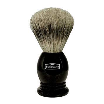 ScalpMaster Deluxe Shaving Brush, Pure Badger Bristles and Black Resin Handle for great shaving, Profesional Shaving Brush