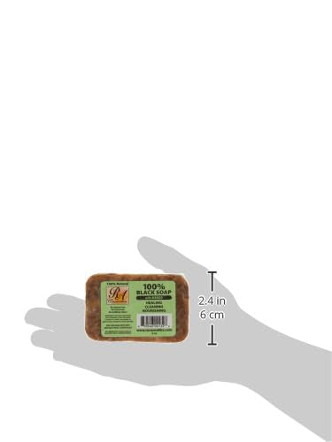 RA Cosmetics 100% Natural African Black Soap, Mango Scent, 5 oz, 141g