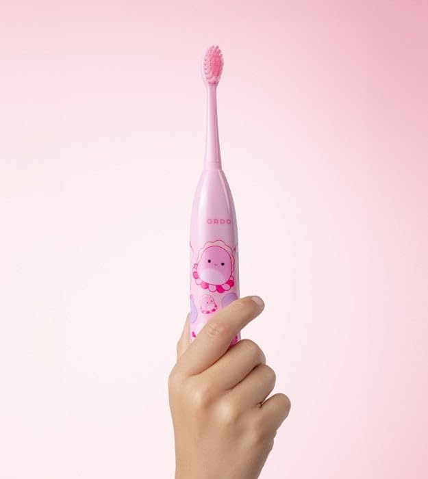 ORDO Squishmallows Toothbrush, Sonic Battery Toothbrushes for Kids, Soft Bristles, Extra Brush Head Inc, Gift for Kids Aged 4 Years and Up, Battery Included, Auggie