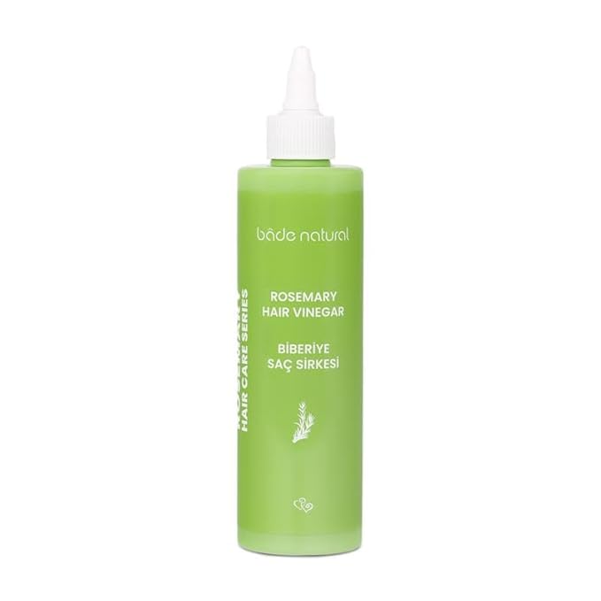Bade Natural Rosemary Apple Cider Hair Rinse – Clarifying & Revitalizing Scalp Treatment with Aloe Vera, Vitamin B5 – Shine-Boosting Vinegar Hair Rinse for Dandruff & Residue Removal – 8.45 fl