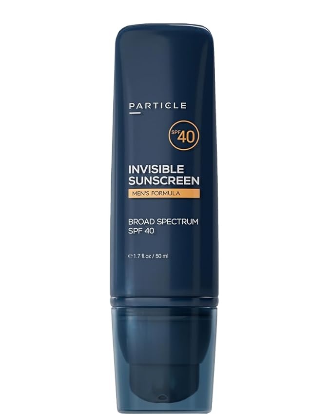 Particle Invisible Sunscreen, Men’s Transparent SPF 40 Sunscreen Lotion with Vitamin E, Daily Skin Care for Men, Lightweight Formula for Sun Protection, Beard Friendly, Non Greasy, 1.7 FL OZ