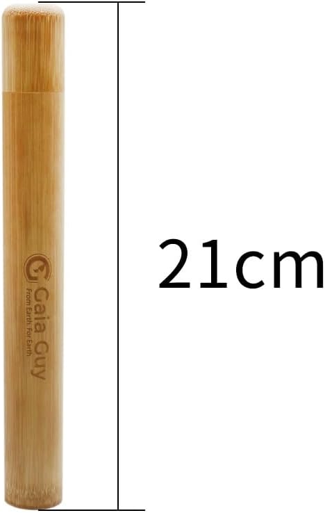 Gaia Guy Bamboo Toothbrush Travel Case 2 Pack - Portable Bamboo Toothbrush Holder Great For Plastic-Free Travel, Camping and Zero Waste Living