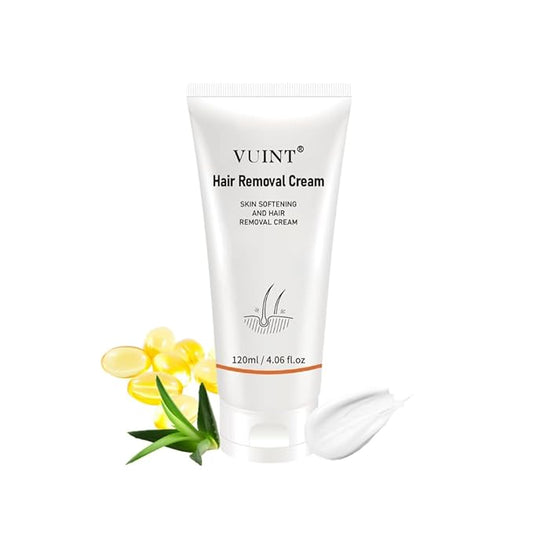 Vuint Hair Removal Cream for Women & men, Painless & Gentle Depilatory Cream with Aloe Vera, Sensitive Formula Body Hair Remover for All Skin Types 4.06oz