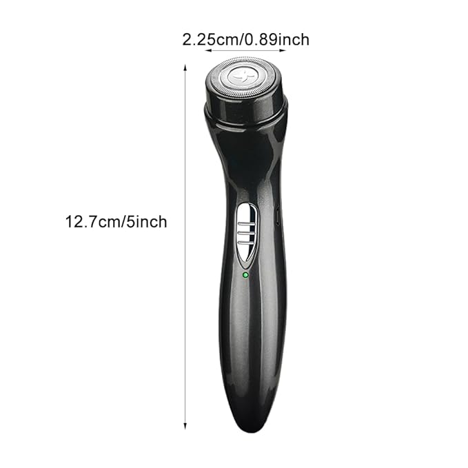 Mini Electric Shaver, Cordless Pocket Size Beard Trimmer, Portable USB Rechargeable Wet and Dry Beard Grooming Kit Suitable for Home, Car, Travel, Camp, Gift for Men(black)