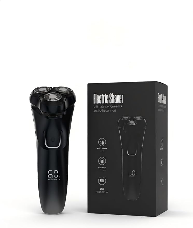 2026 Men's Electric Shaver – Premium Rechargeable Design, 4D Floating Blades, IPX6 Waterproof, 1.5H Quick Charge, with Built-in Pop-Up Trimmer – Perfect for Sensitive Skin and Travel