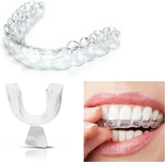4Pcs Transparent Mouth Guard Silicone Grinding Guard Teeth,Bleaching Trays,Whitening Tray Sleeping Gum Shield for Sports Bruxism Bite Guard Easy to Use,Teeth Grinding Guards,Health Oral Care