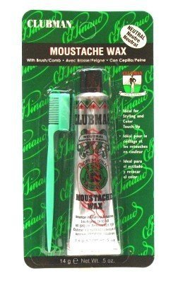 Clubman Moustache Wax with Brush - White (Neutral)