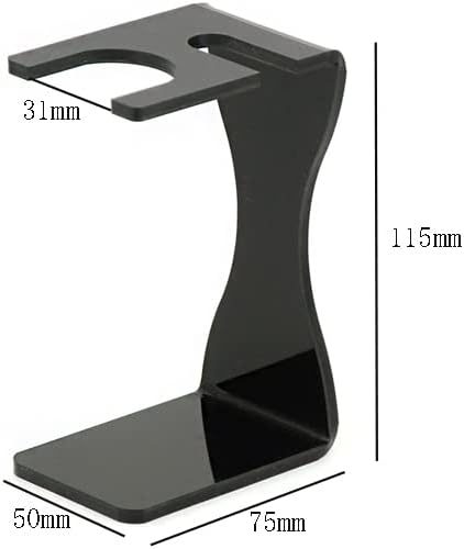 lasenersm 1 Piece Acrylic Shaving Brush and Razor Holder Shave Brush Stand Beard Brush Holder Razor Stand Razor Brush Holder for Razor Storage Men's Shaving Tool(Black)