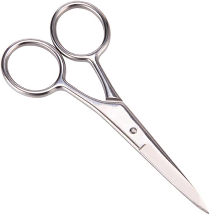 2 Pcs Stainless Steel Mustache Scissors and Beard Trimming Shears for Men Grooming Home and Barbershop Use