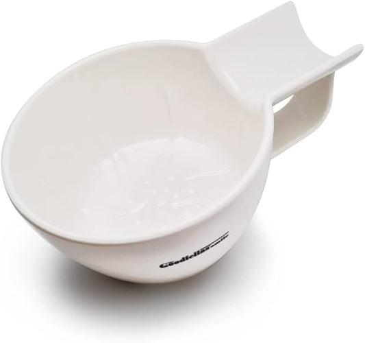 The Goodfellas' smile Beard Bowl - Resilient Resin Shave Bowl/Lathering with Brush Rest Insert (White)