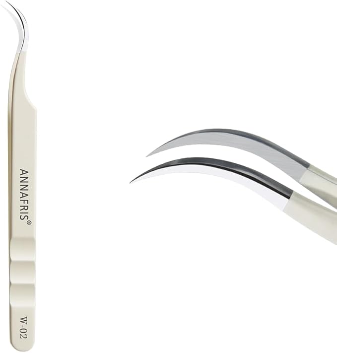 Lash Tweezers for Eyelash Extensions,Stainless Steel Lash Extension Tweezers for Easy Application and Removal-W02