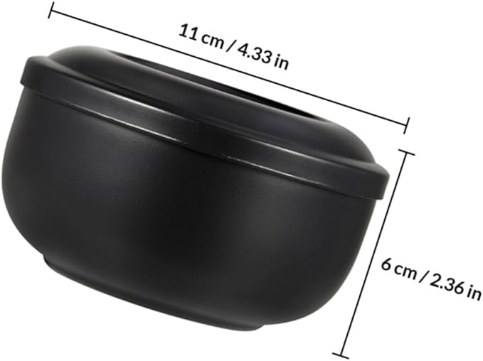 FRCOLOR Men’s Stainless Steel Shaving Soap Bowl with Lid Manual Foaming Shaving Bowl for Home Use Sturdy for Thick Lather Generation