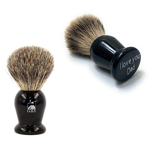 G.B.S Customizable Pure Badger Bristle Shaving Brush 21 MM Knot 100 mm (4in Tall) Black Handle