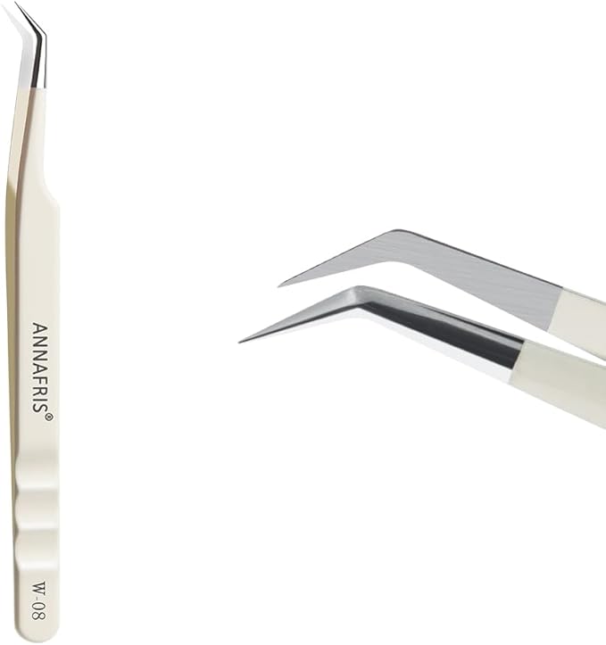 Lash Tweezers for Eyelash Extensions,Stainless Steel Lash Extension Tweezers for Easy Application and Removal-W08