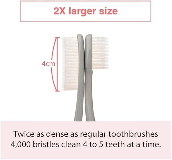 Wangta Soft Toothbrush, 10 Pack (Stone White) – Best Manual Toothbrush for Maximum, Efficient Cleaning and Sensitive Gums and Teeth