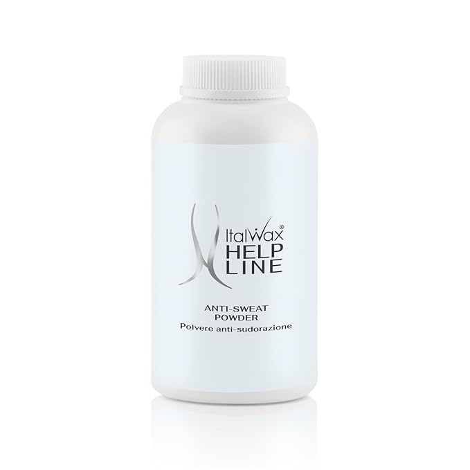 Italwax Help Line Anti-Sweat Powder 3.17 oz (90g) – Soothing Kaolin Formula – Prepares Skin for Waxing – Controls Moisture – for Professional and Home Use