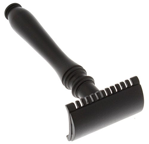 West Coast Shaving Midnight Collection Razor 77B, Black Stainless Steel (Open Comb)