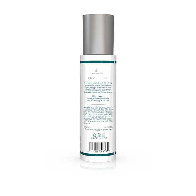 Lira Clinical BIO Enzyme Cleanser for Oily Skin Control - Papaya Enzyme Gel Face Wash - Hydrophilic Exfoliating Facial Cleanser - Deep Cleansing Skincare with Resurfacing and Hydrating Care - 6 Oz
