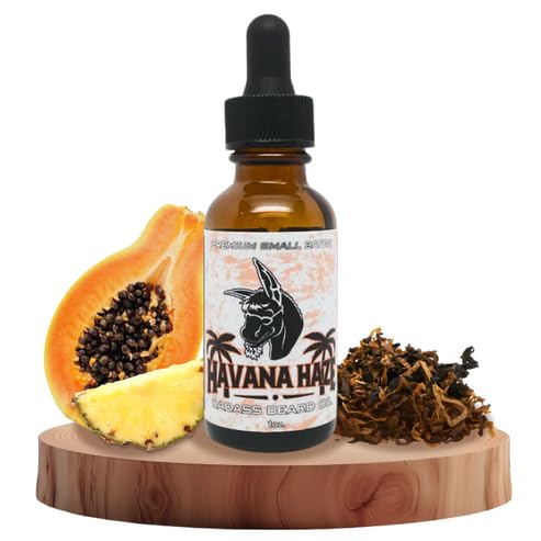 Badass Beard Care Beard Oil For Men - Havana Haze, 1 oz - 100% Natural and Organic Food-grade Ingredients, Soften Hair and Hydrate Skin