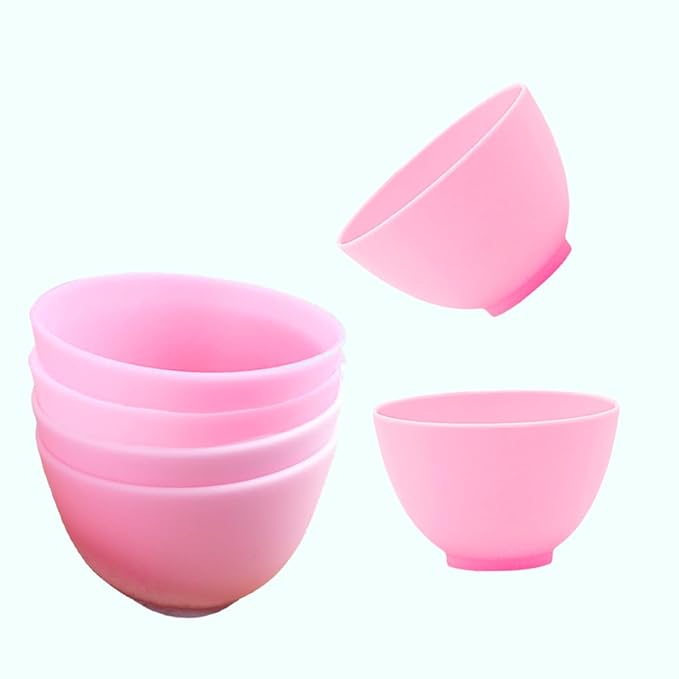 6 Pack Silicone Face Mask Mixing Bowls - Microwave & Freezer Safe, Non-Stick Esthetician Bowls for DIY Skincare, Clay Masks, Hair Color, 3.3-inch Esthetician Supplies(Pink)