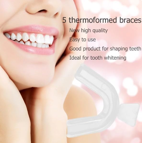 4Pcs Transparent Mouth Guard Silicone Grinding Guard Teeth,Bleaching Trays,Whitening Tray Sleeping Gum Shield for Sports Bruxism Bite Guard Easy to Use,Teeth Grinding Guards,Health Oral Care