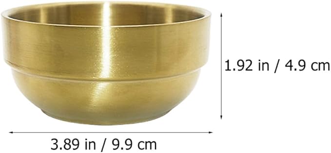 STOBAZA Men’s Shaving Soap Bowl 304 Stainless Steel Foaming Bowl Gold for Facial Cleansing Barber Shaving Supply and Daily Use