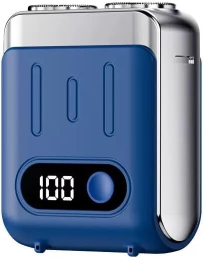 Mini Electric Shaver for Men - USB C Fast Charge Portable Small Shavers with LED Display - IPX7 Waterproof Wet and Dry Travel Electric Razor Dual Head Pocket Shaver for Beard Face