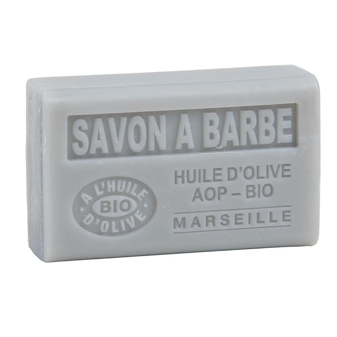 Label Provence Nature Savon de Marseille - French Shaving and Bath Soap for Men - Savon a Barbe - Aloe Vera Olive Oil and Shea Butter Cleansing Bar - Cinnamon Fragrance - Set of 3 x 125g Bars