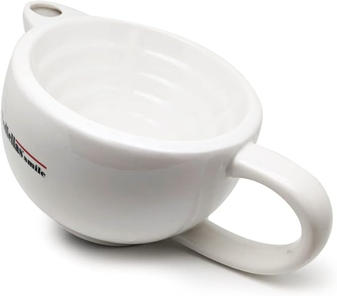 The Goodfellas' smile Scuttle Shave Mug (WHITE) - Ceramic, Shaving Bowl That Keeps Lather Rich & Hot, Handmade Shave Bowl, Get a Barbershop Hot Shave At Home Daily, Great Gift