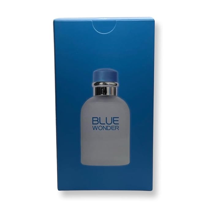 Blue Wonder For Men Eau de Parfum- 3.4 Fl Oz Fragrance - Top Notes: Grapefruit, Juniper and Bergamot
