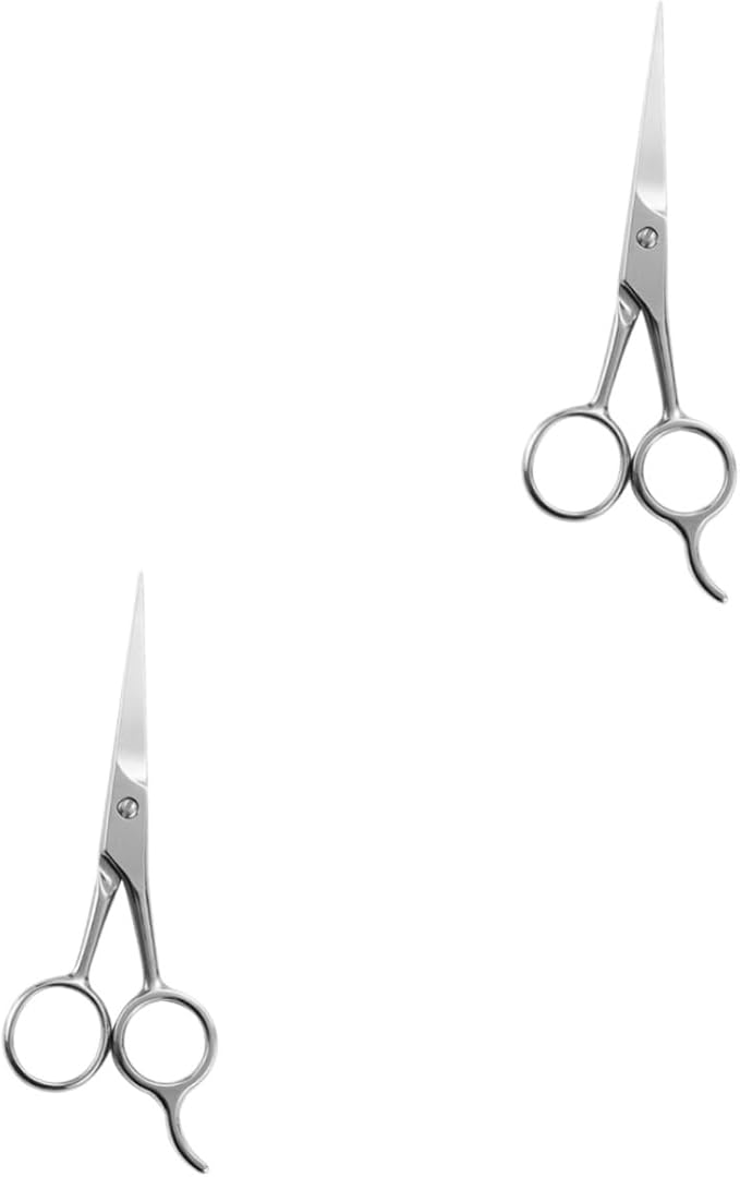 NOLITOY 2pcs Men Stainless Steel Beard Scissors Hairdressing Scissors Mustache Trimmer Compact Beard Care Tool for Male Friends