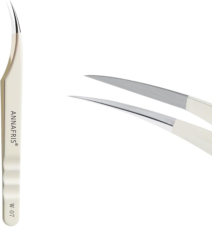 Lash Tweezers for Eyelash Extensions,Stainless Steel Lash Extension Tweezers for Easy Application and Removal-W07