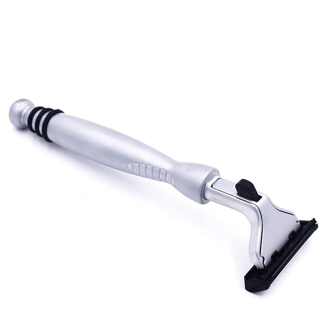 Taconic All‑Metal Heavyweight Chrome Razor – Gillette® Atra-Compatible Twin Blade Handle with 10 Pivot Plus Personna Blades, Ergonomic Grip, Durable Design