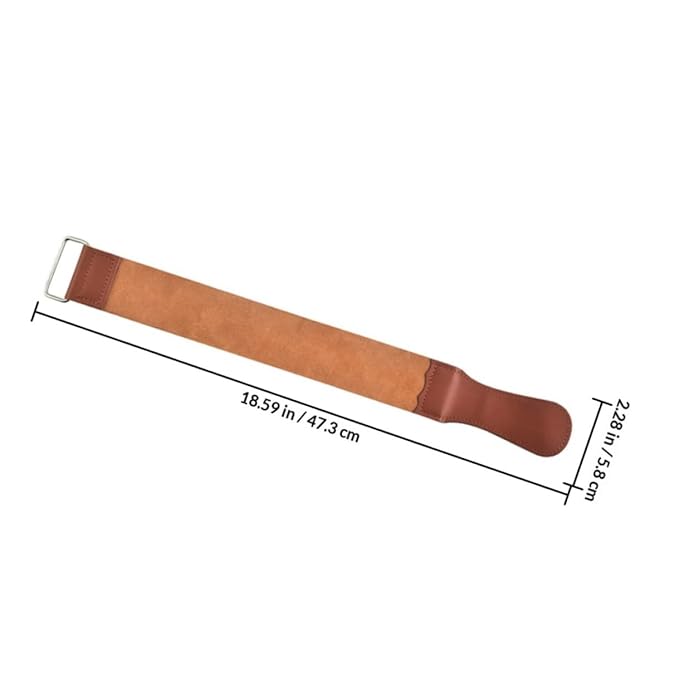 MERRYHAPY Leather Razor Strop Double-sided Sharpening Strap Brown for Home Use Shaver Sharpening Tool Barber Hair Cutting Accessories