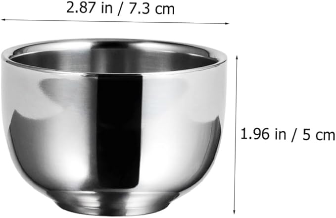 3pcs Stainless Steel Shaving Bowl Foaming Shaving Mug Bowl for Men Home Barber Shop Tool