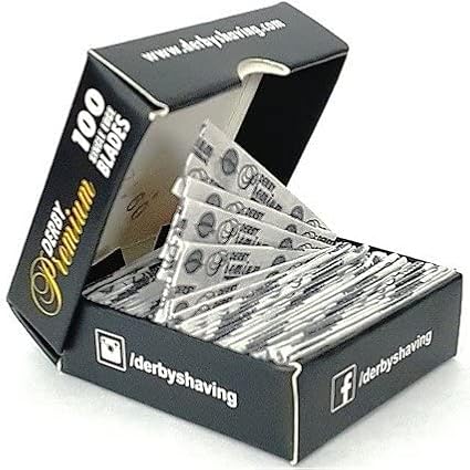 The Shave Factory Straight Edge Razor Kit - with Single Stainless Steel razors (Stell + Derby Premium)
