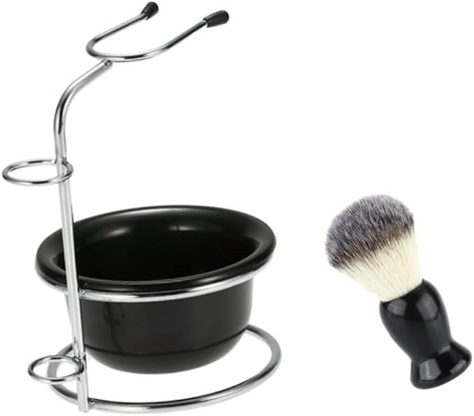 DOITOOL Razor Stand Shaving Brush Set Plastic Soap Bowl Holder Modern for Men Random Color
