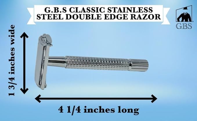 G.B.S Safety Razor With 10 pack of blades Butterfly Stainless Steel Double Edge Razor
