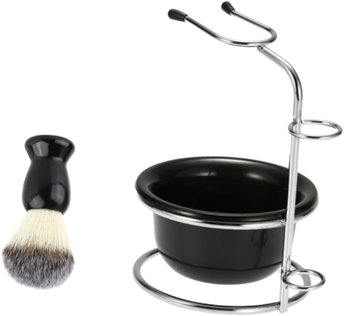DOITOOL Razor Stand Shaving Brush Set Plastic Soap Bowl Holder Modern for Men Random Color